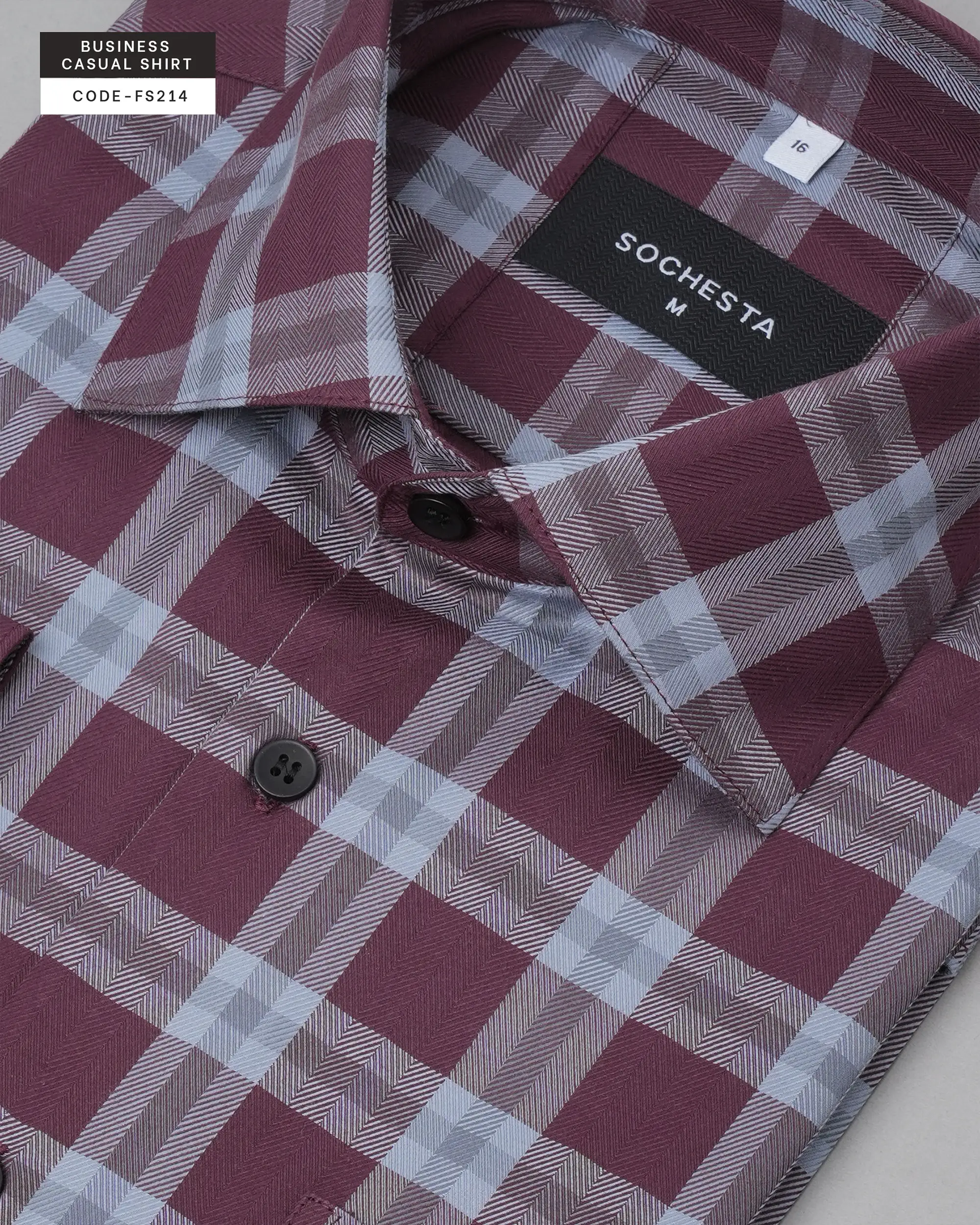 Soft Mahogany Check Herringbone Shirt(FS214) - Image 5