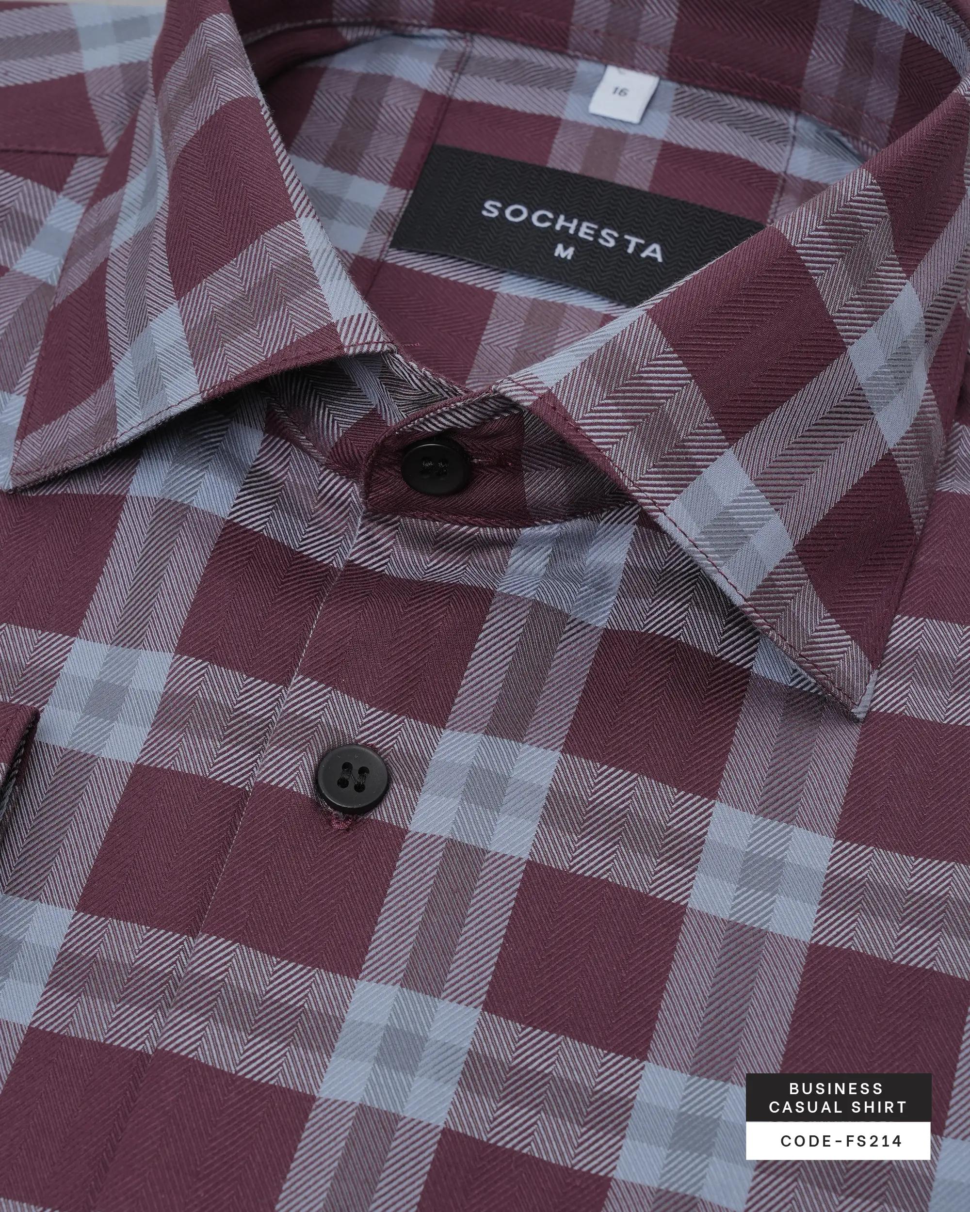 Soft Mahogany Check Herringbone Shirt(FS214)
