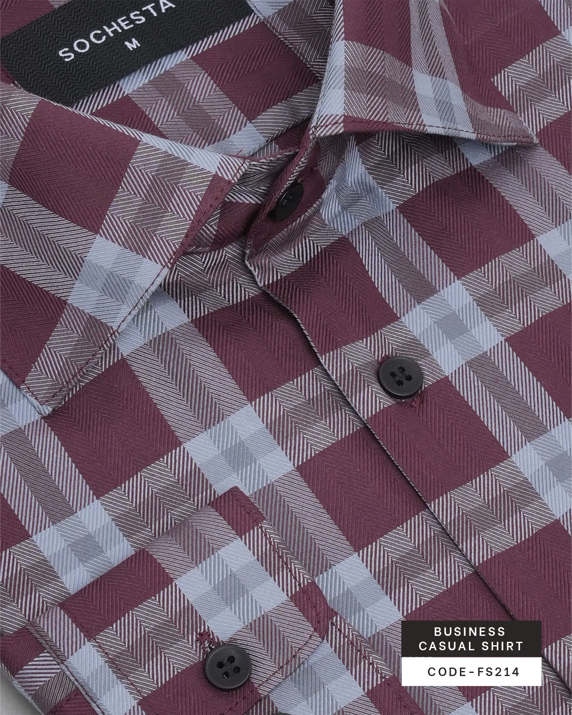 Soft Mahogany Check Herringbone Shirt(FS214) - Image 4