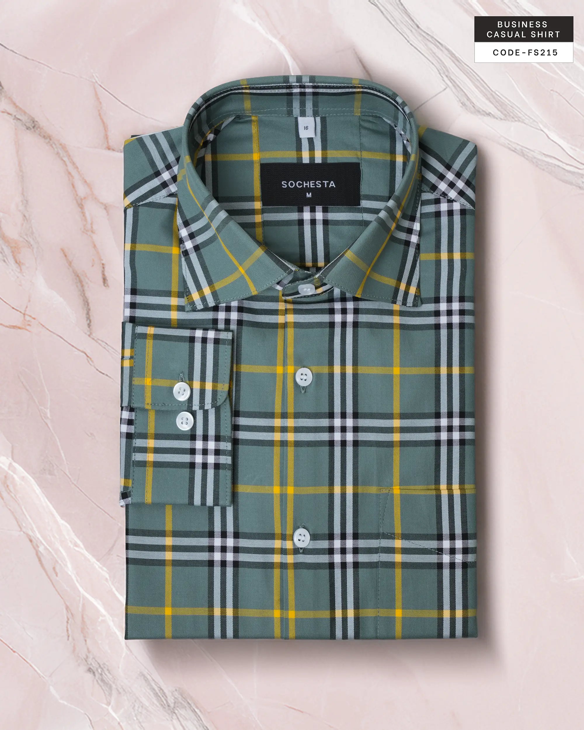 Mossfield Yellow Plaid Shirt(FS215) - Image 2