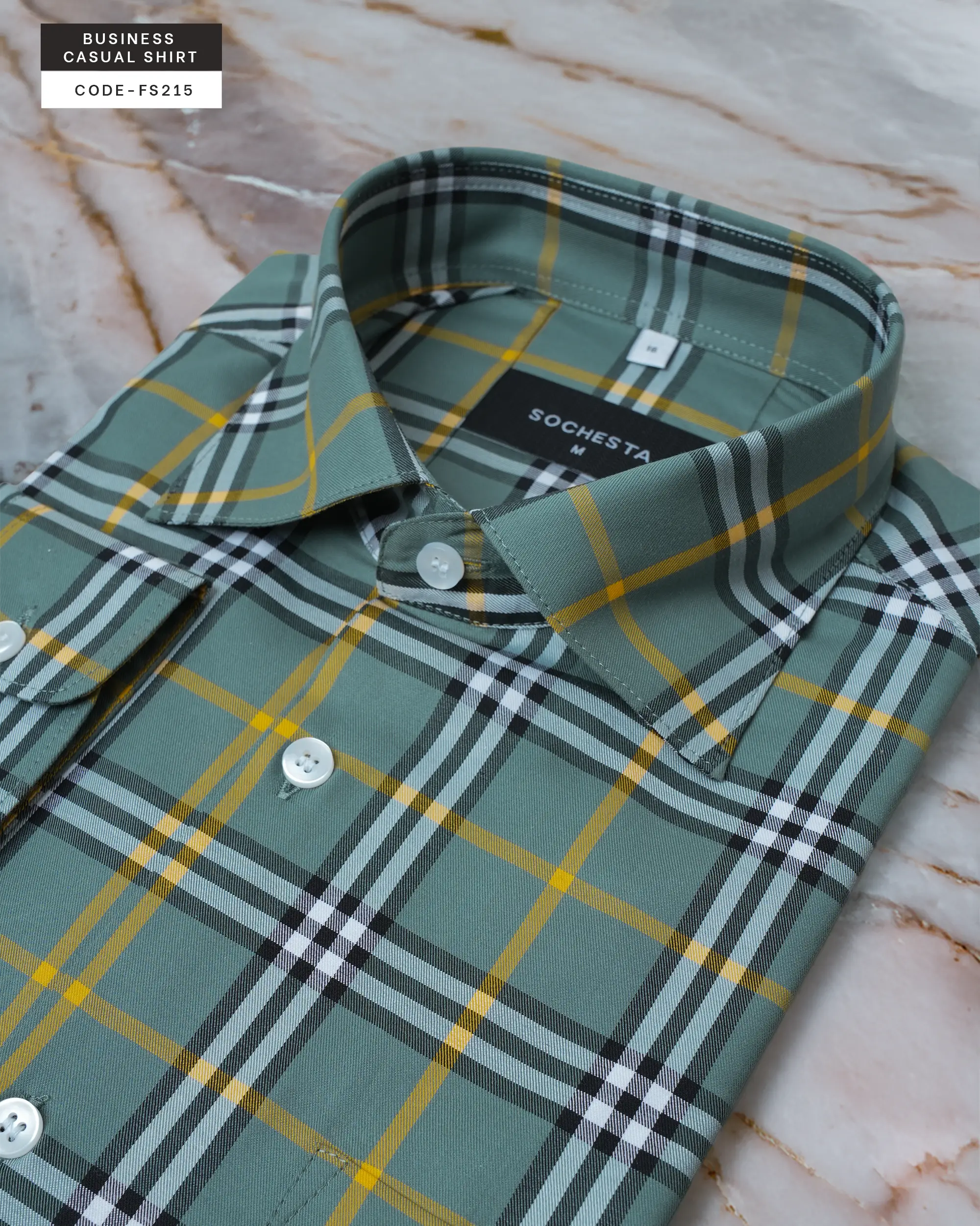 Mossfield Yellow Plaid Shirt(FS215) - Image 4