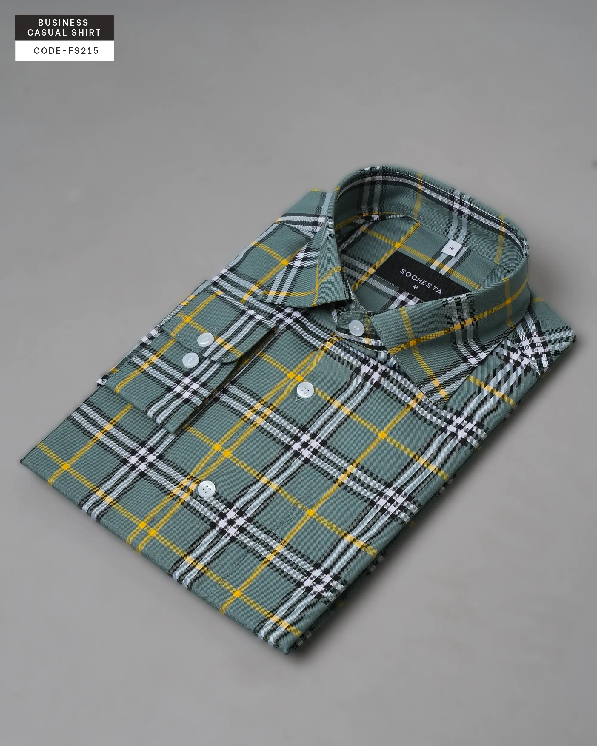 Mossfield Yellow Plaid Shirt(FS215) - Image 3