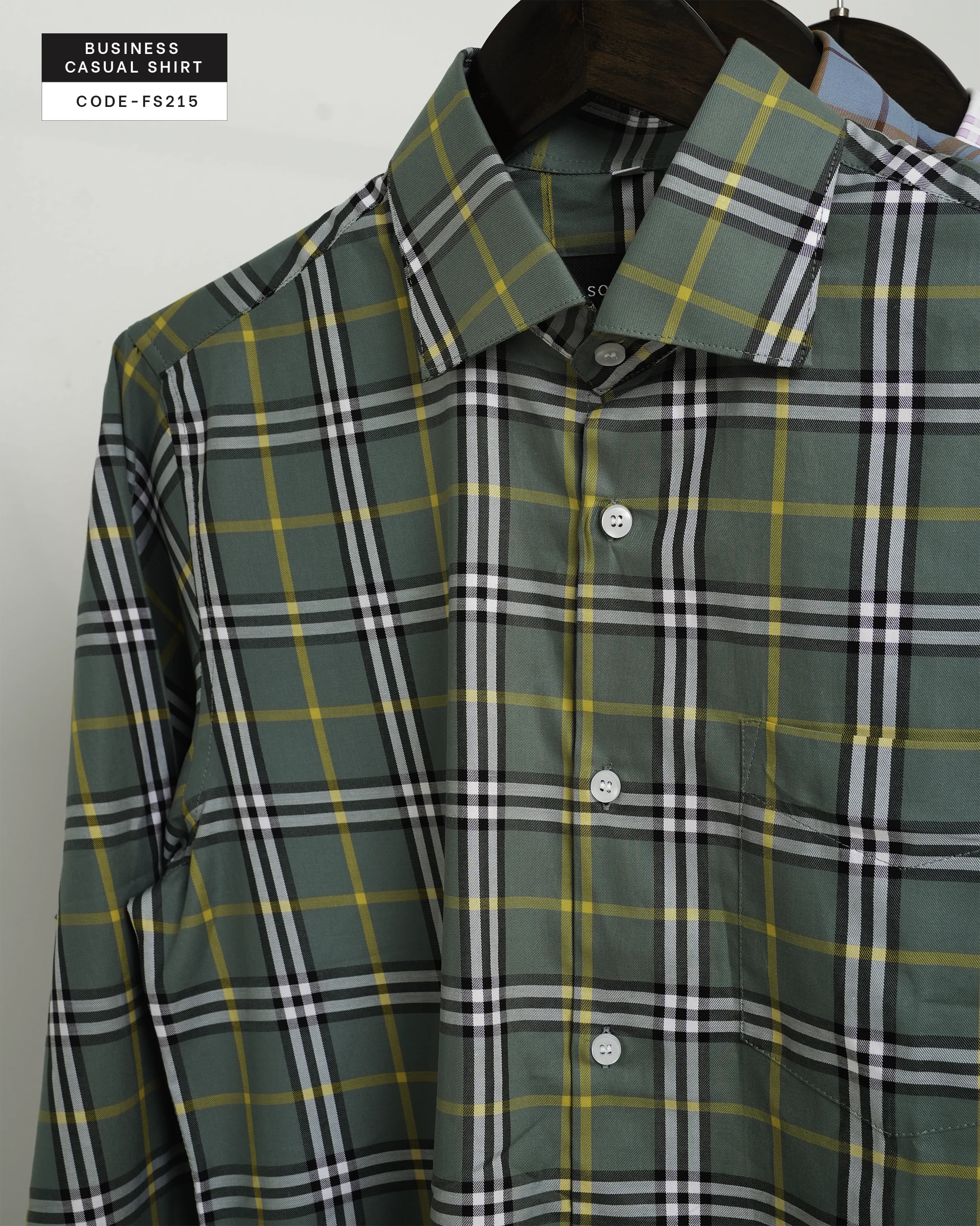 Mossfield Yellow Plaid Shirt(FS215) - Image 3