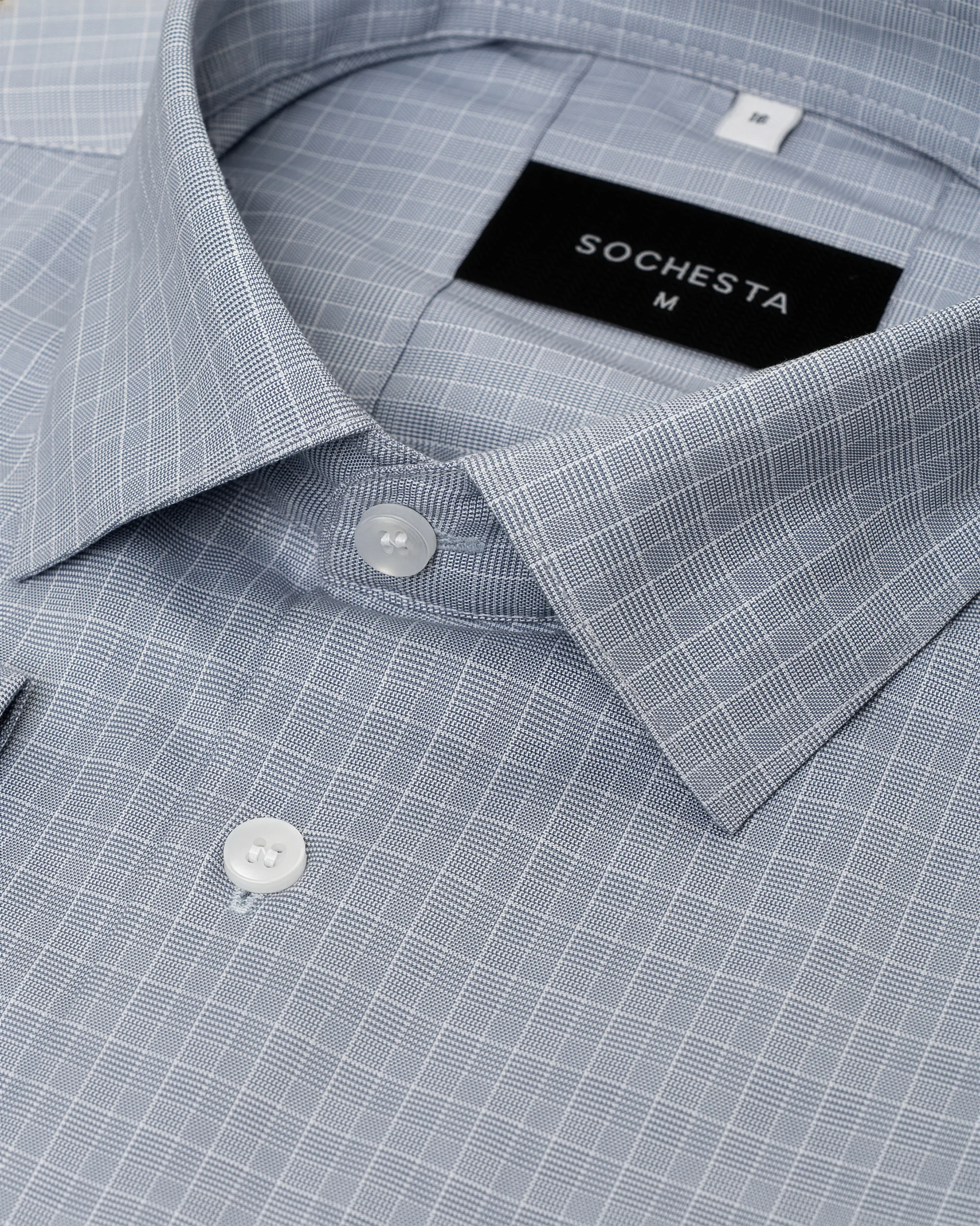 Sterling Light Water Grey Check Shirt(FS219)