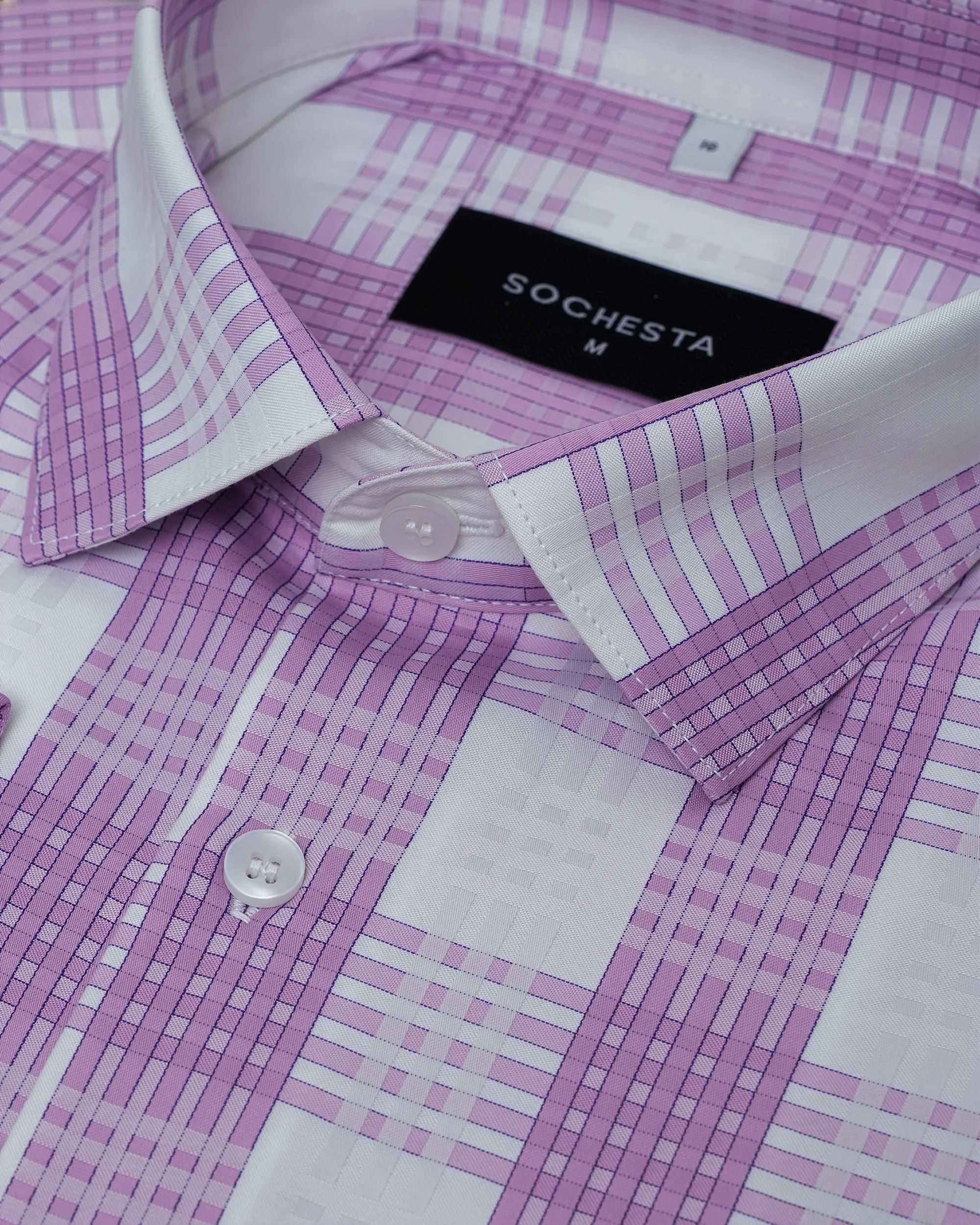 Orchid Grid Office Check Shirt(FS221)