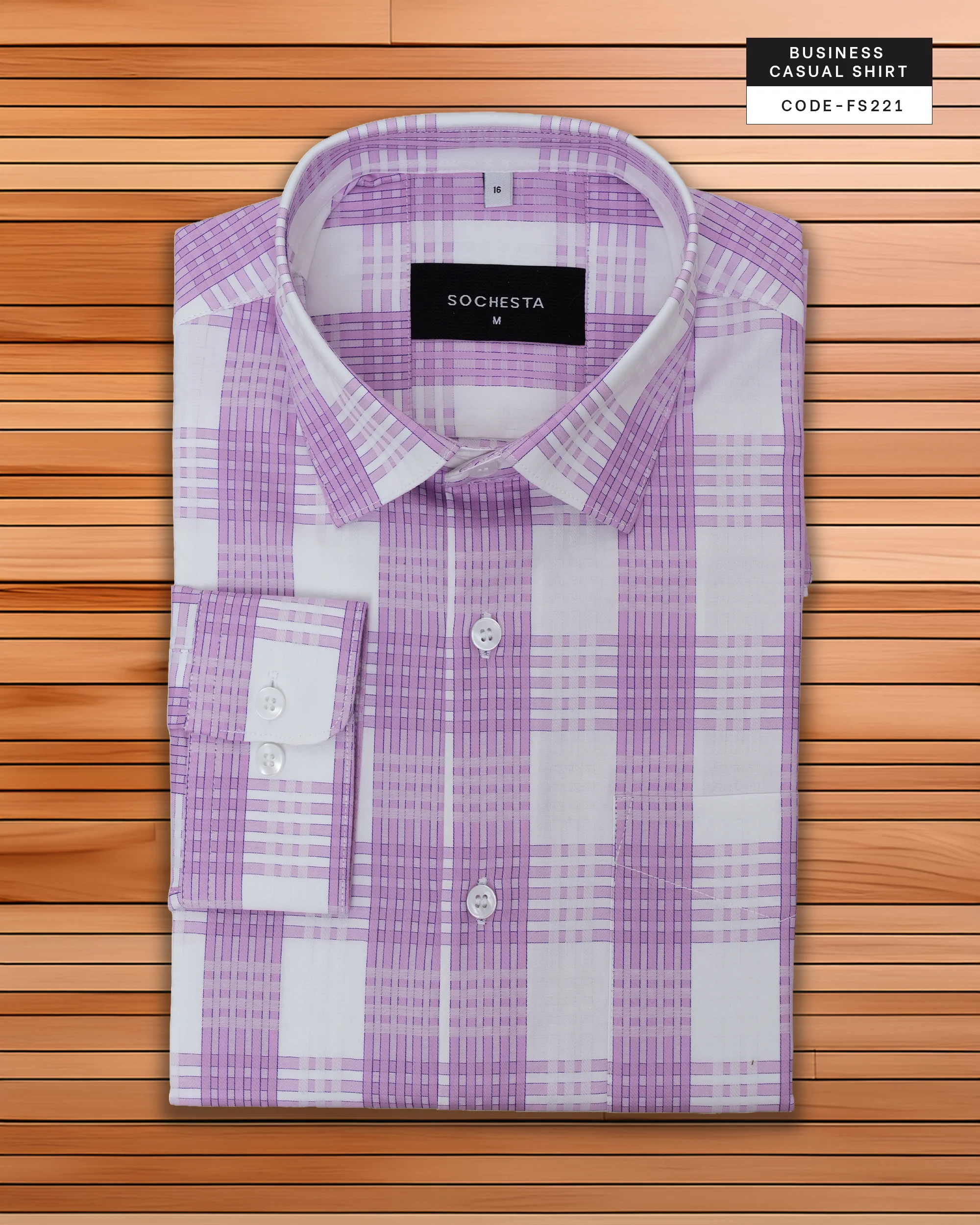 Orchid Grid Office Check Shirt(FS221) - Image 2