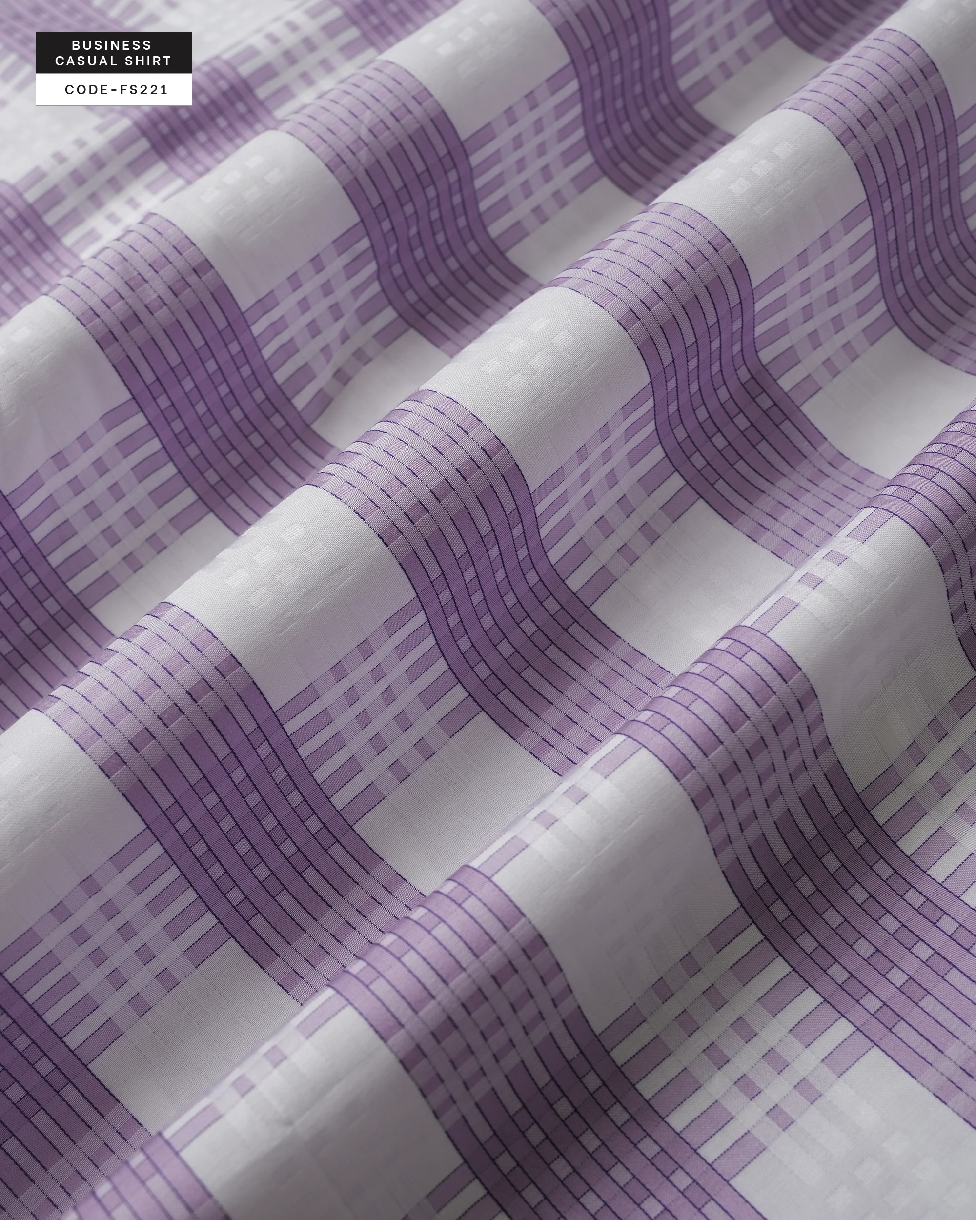 Orchid Grid Office Check Shirt(FS221) - Image 4