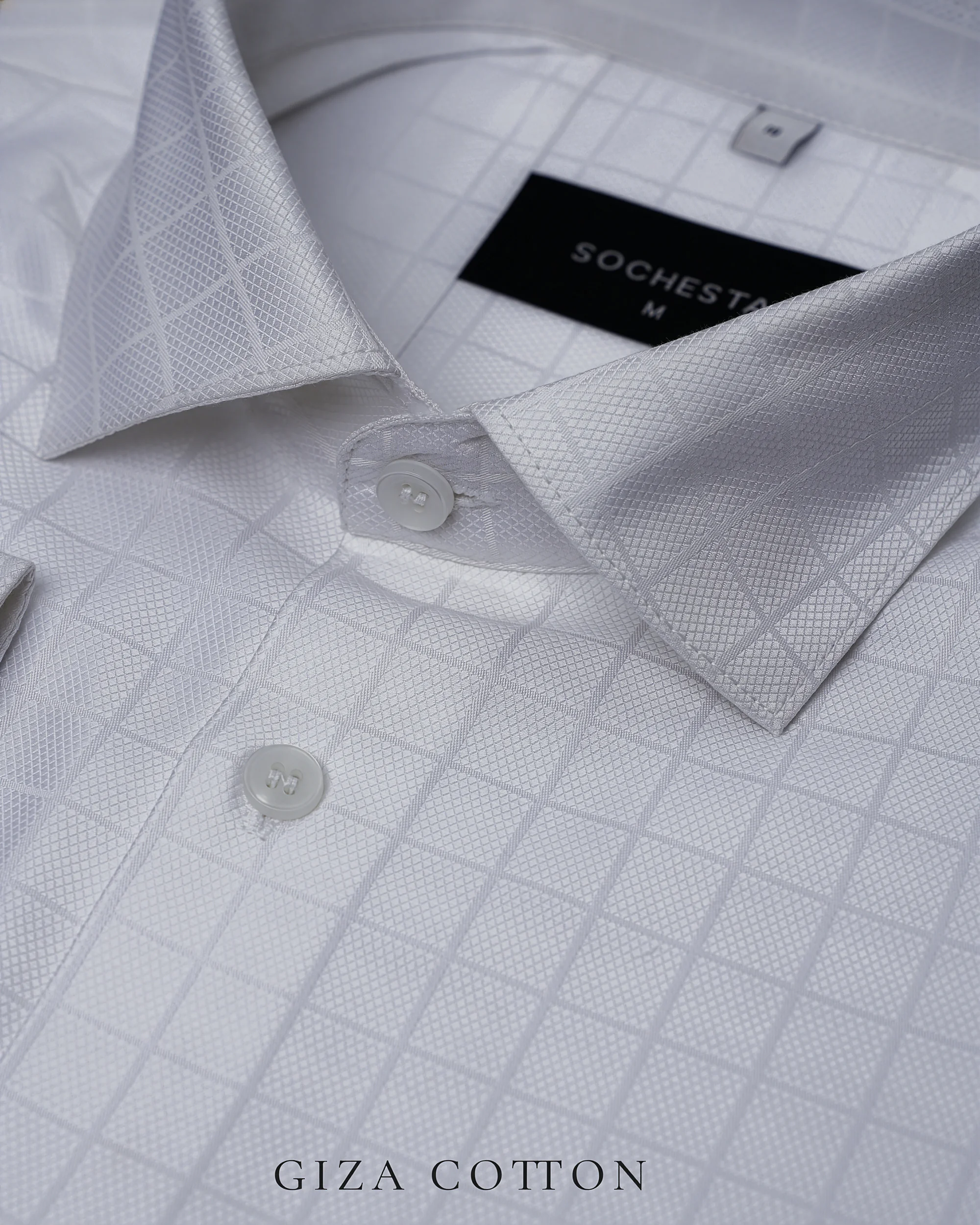 White Diamond Weave Check Shirt(FS223)