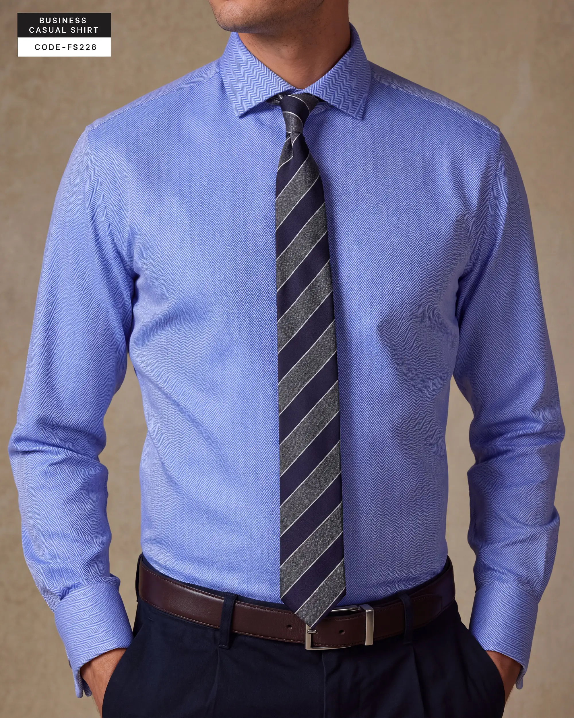 Mayfair Hunter Blue Giza Cotton Shirt(FS228) - Image 4